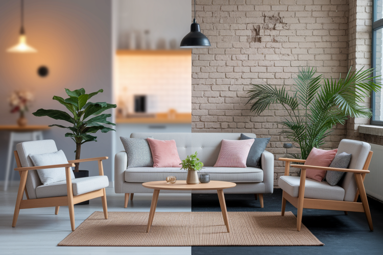 Style scandinave ou industriel : budget comparatif pour transformer votre salon