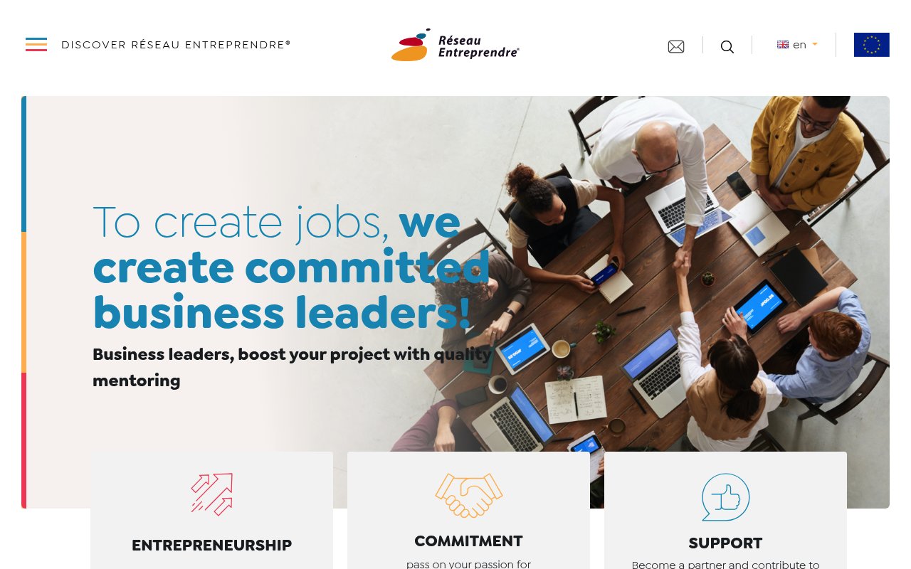 Apercu du site Réseau Entreprendre